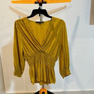 Mustard and Gold 3/4 sleeve dressy top